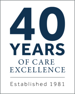 Text with '40 Years of Excellence | Established 1981'