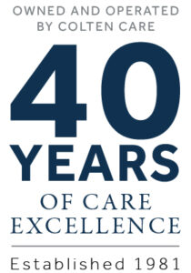 Logo that reads, owned and operated by Colten Care. 40 years of Excellence. Established 1981